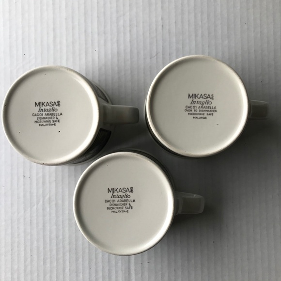 Set Of 3 Mikasa Intaglio “Arabella” Cups/Mugs And 3 Saucers - Picture 10 of 14